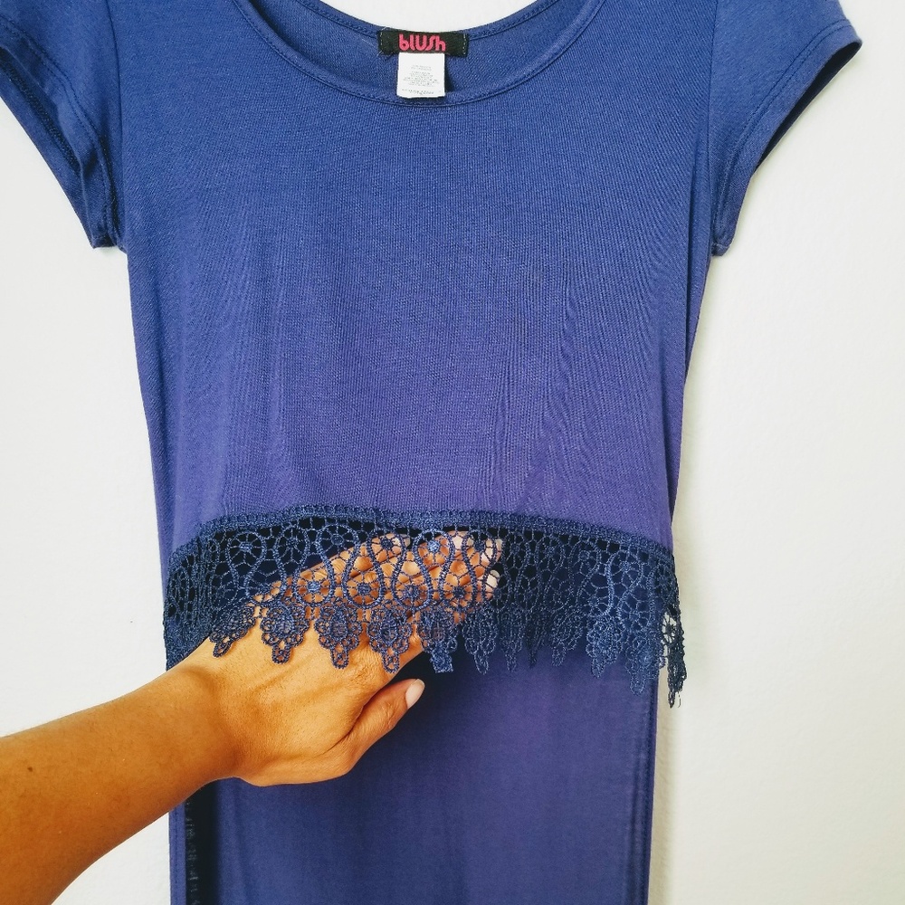 BLUSH Boho Navy Blue Crop